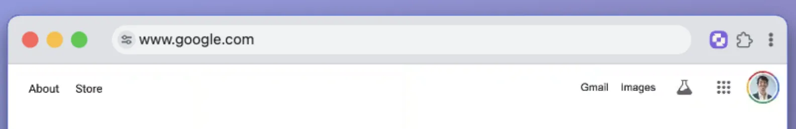 Chrome toolbar after, clean and simplified by Recordio